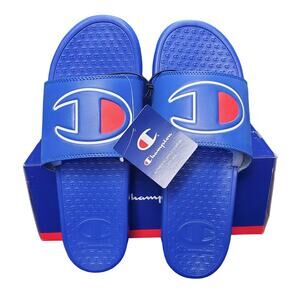 Champion Super Slide Blue Red White Men's Slide Sandals Size 14 New CP101312M